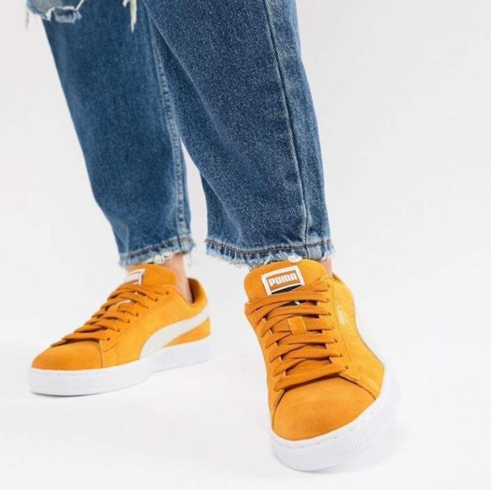 NWOB Puma Mustard And Grey Suede Sneakers Mens Size 9.5